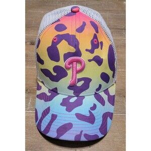 '47 Brand Philadelphia Phillies Girls Hat Cool Cat Pink Snapback Cap MLB Animal